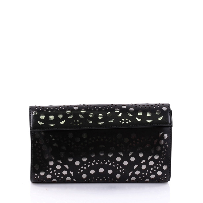 Flap Clutch Laser Cut Leather Small S744816795556