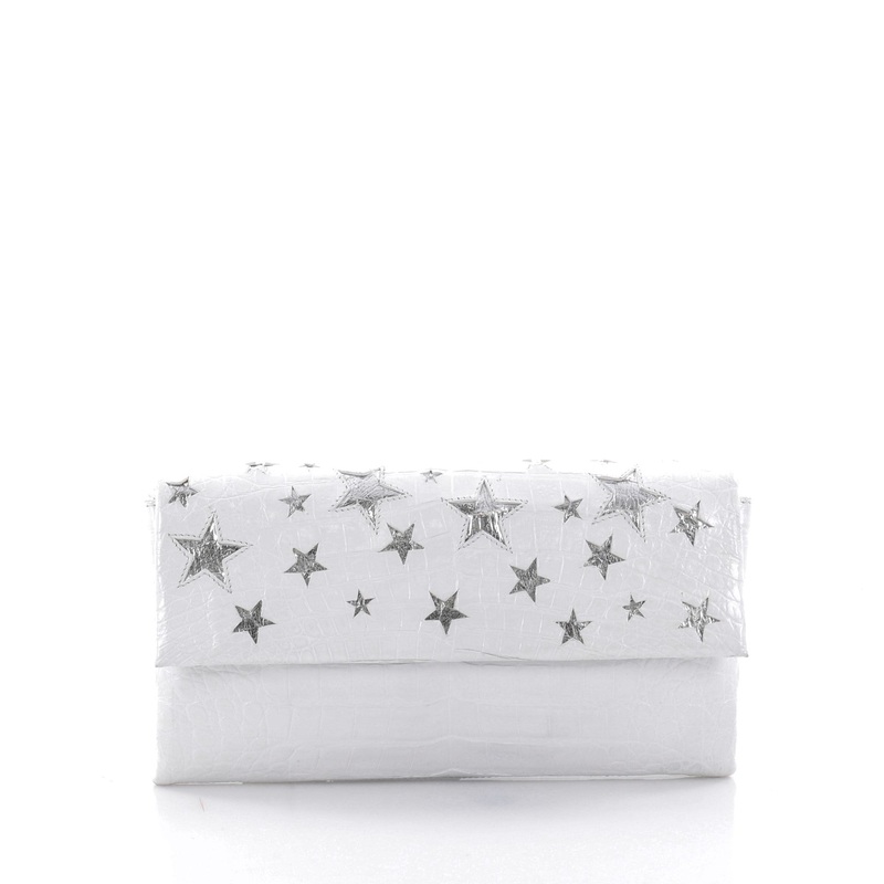 Flap Clutch Painted Crocodile Small