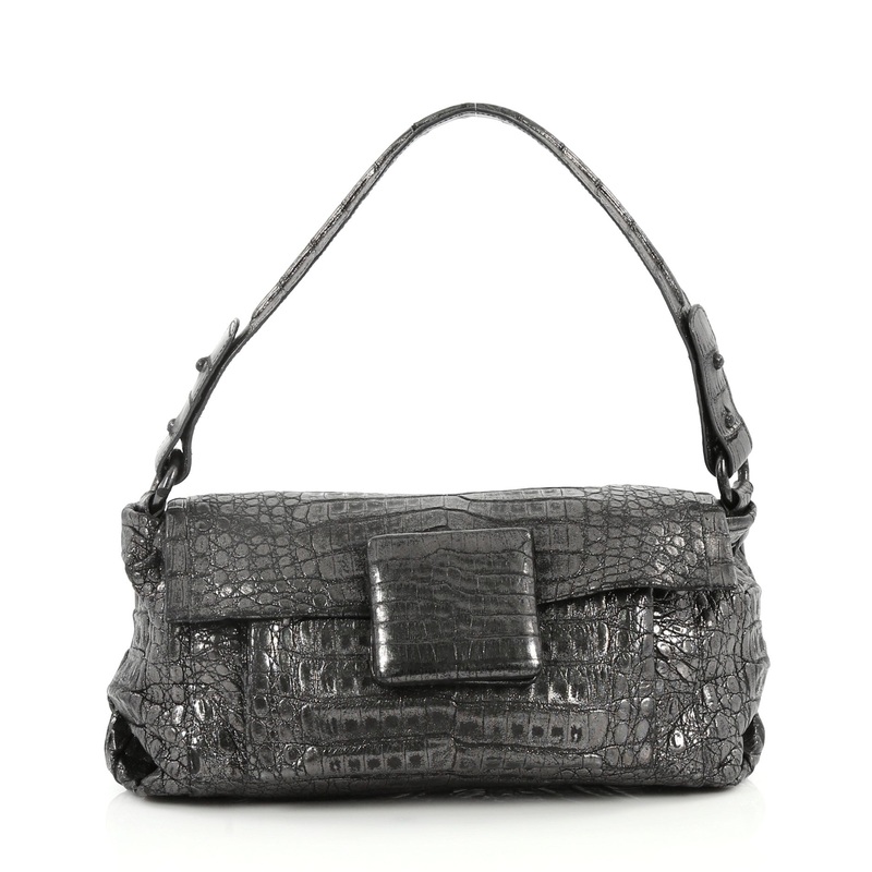 Flap Shoulder Bag Crocodile Small S744816795337