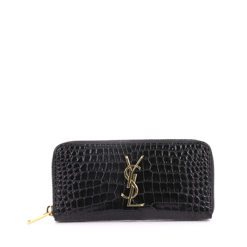Classic Monogram Zip Around Wallet Crocodile Embossed Leather S744816789731