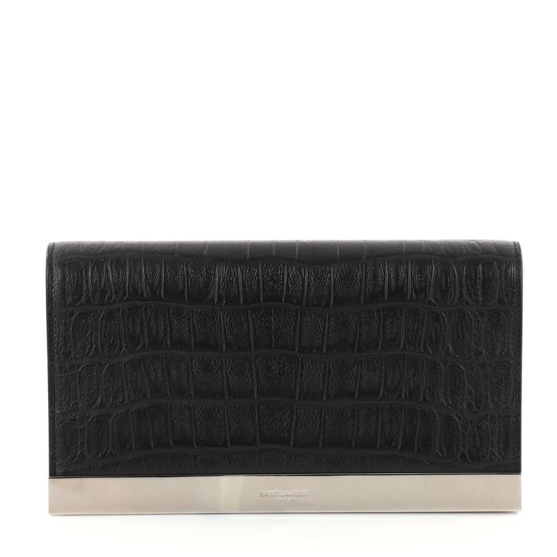 Dayon Clutch Crocodile Embossed Leather