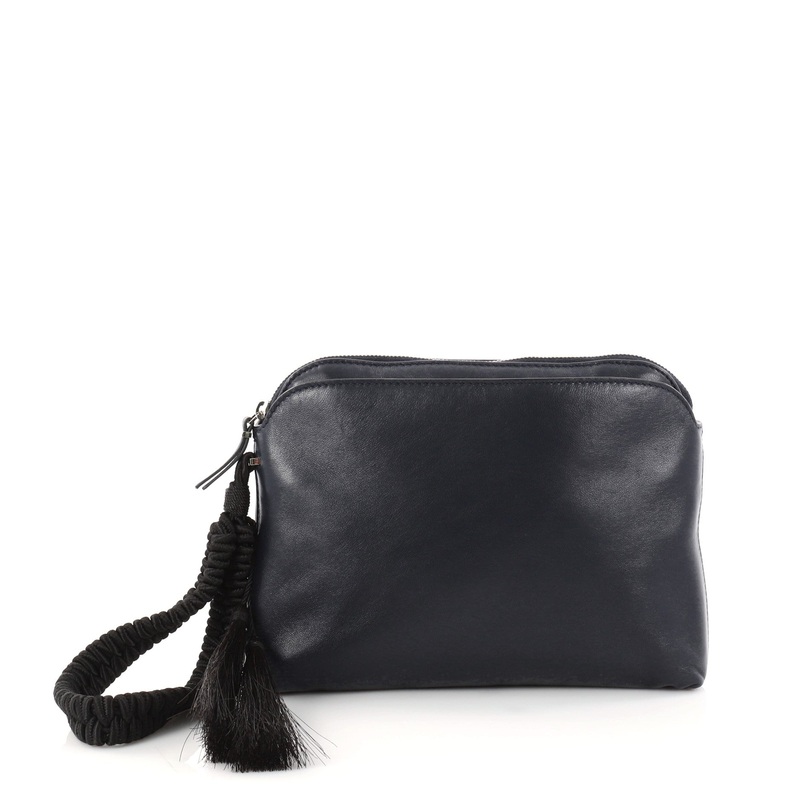 Tassel Wristlet Handbag Leather Small