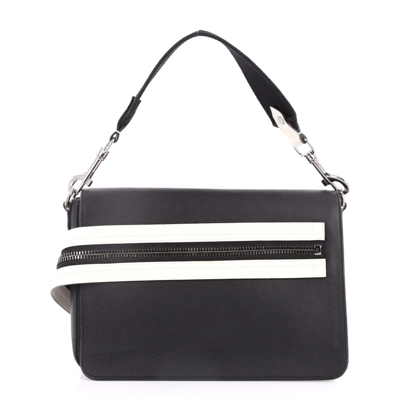 Big Zip Flap Bag Leather Medium