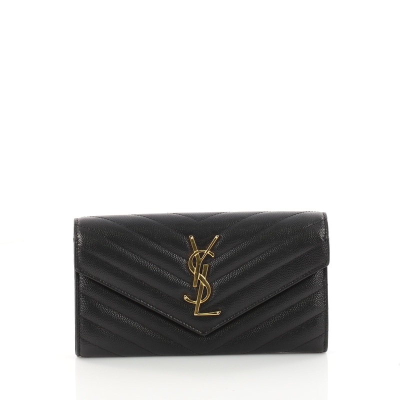 Classic Monogram Flap Wallet Matelasse Chevron Leather Large S744816783242