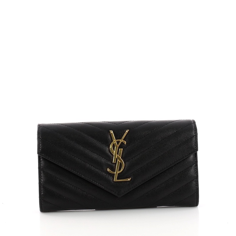Classic Monogram Flap Wallet Matelasse Chevron Leather Large S744816784323