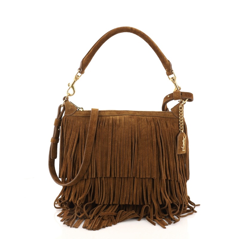 Emmanuelle Hobo Suede Fringe Small S744816787065