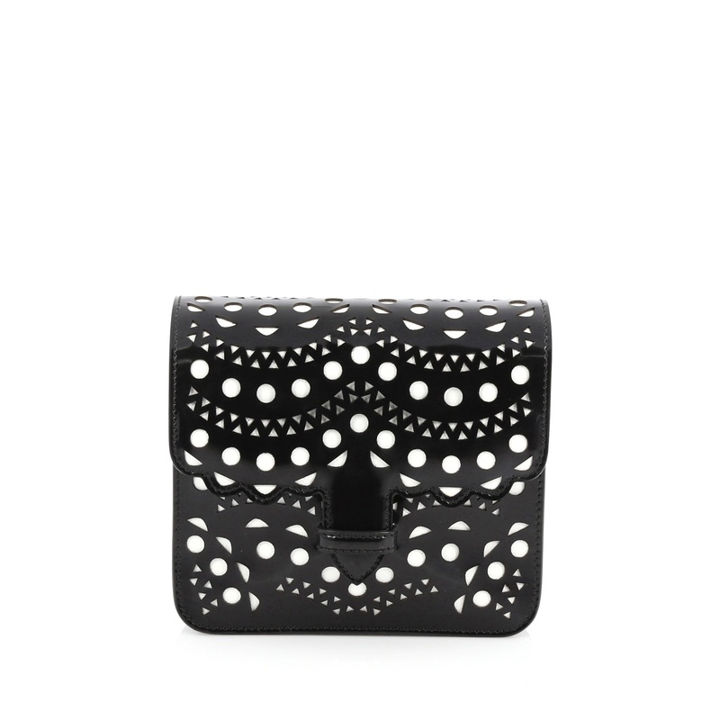 Flap Shoulder Bag Laser Cut Leather Medium
