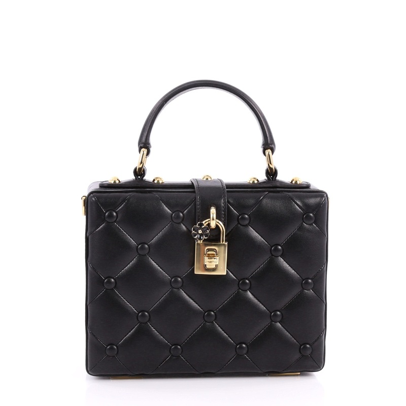 Treasure Box Bag Quilted Leather Small S744816786498