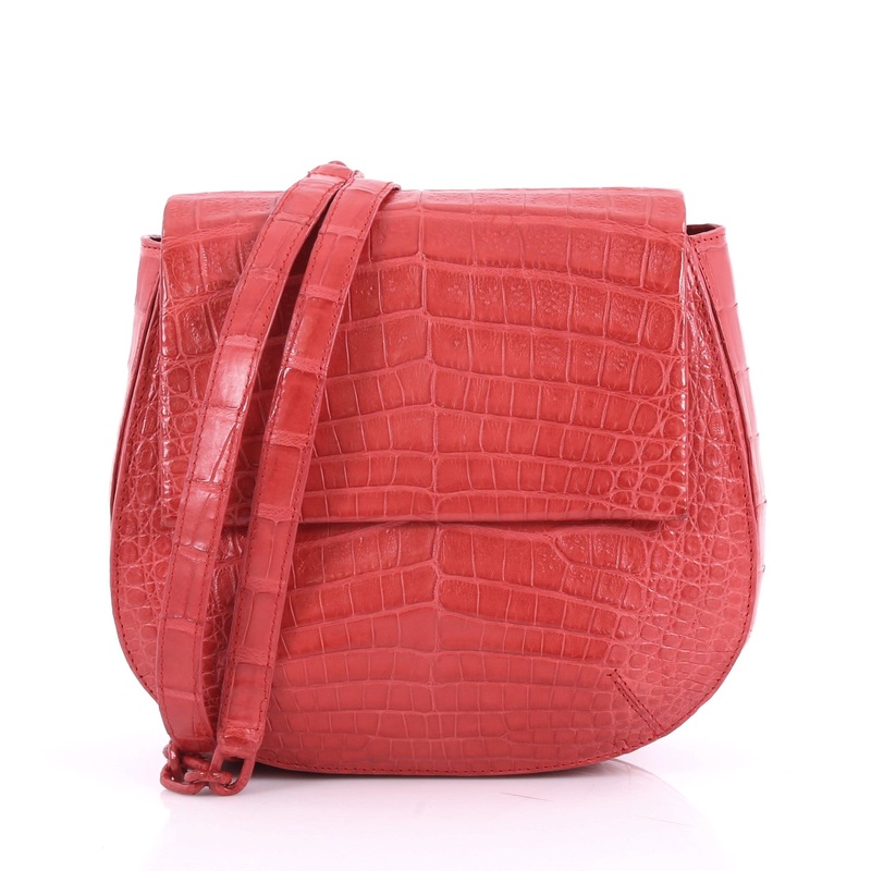 Convertible Flap Crossbody Bag Crocodile Small