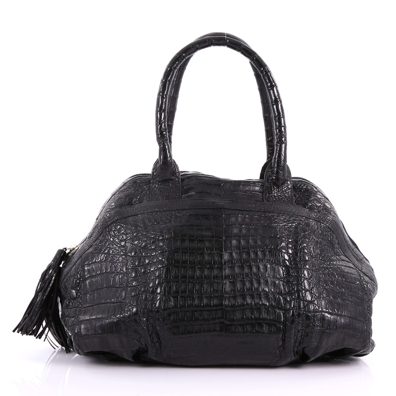 Zip Around Satchel Crocodile Large