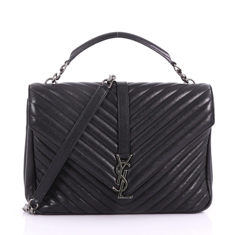 Classic Monogram College Bag Matelasse Chevron Leather Large S744816776000