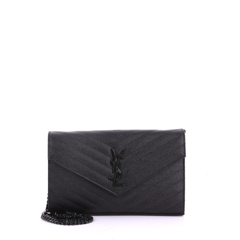 Classic Monogram Wallet on Chain Matelasse Chevron Leather Medium S744816775698