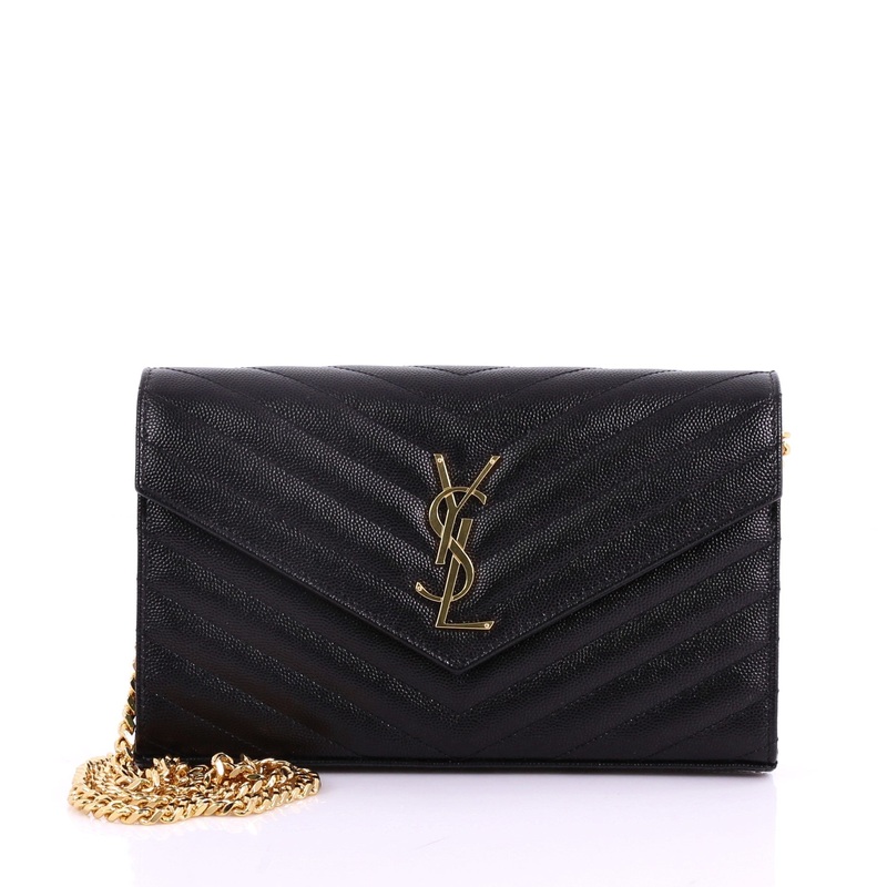Classic Monogram Wallet on Chain Matelasse Chevron Leather Medium S744816775706