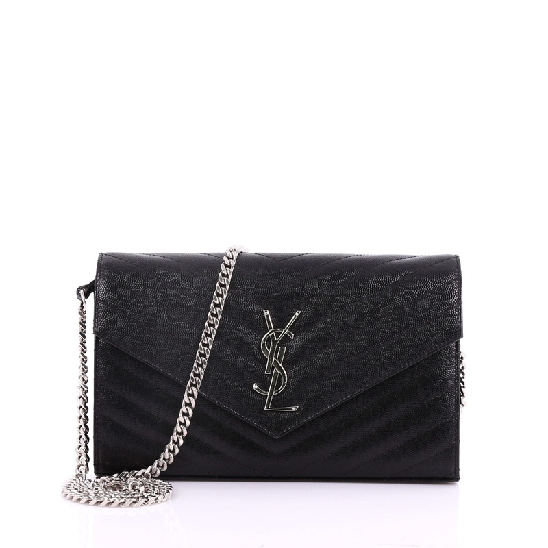 Classic Monogram Wallet on Chain Matelasse Chevron Leather Medium S744816776254