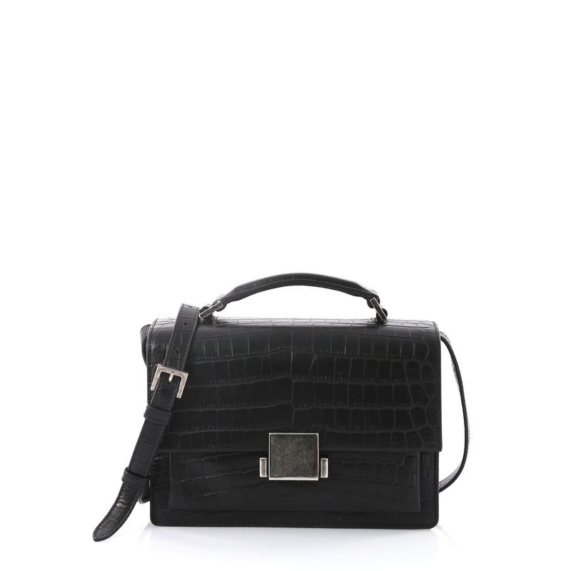 Bellechasse Satchel Crocodile Embossed Leather Medium S744816769211