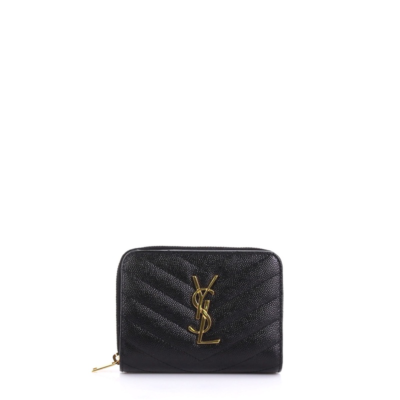 Classic Monogram Zip Around Wallet Matelasse Chevron Leather Compact S744816765964