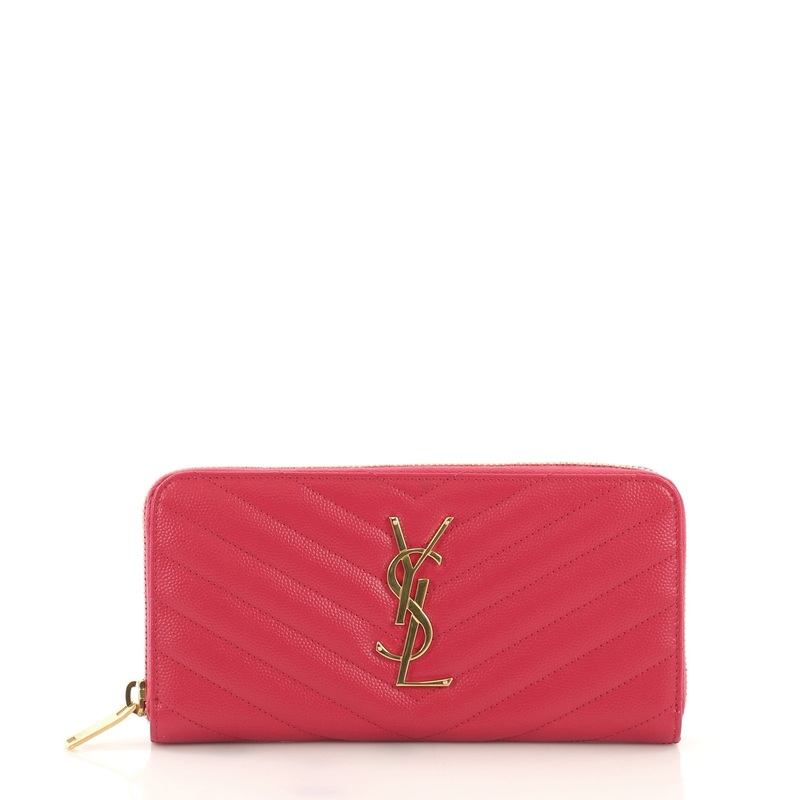 Classic Monogram Zip Around Wallet Matelasse Chevron Leather S744816765962
