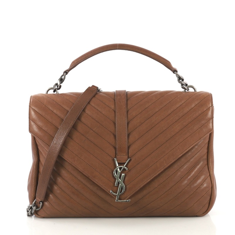 Classic Monogram College Bag Matelasse Chevron Leather Large S744816762424