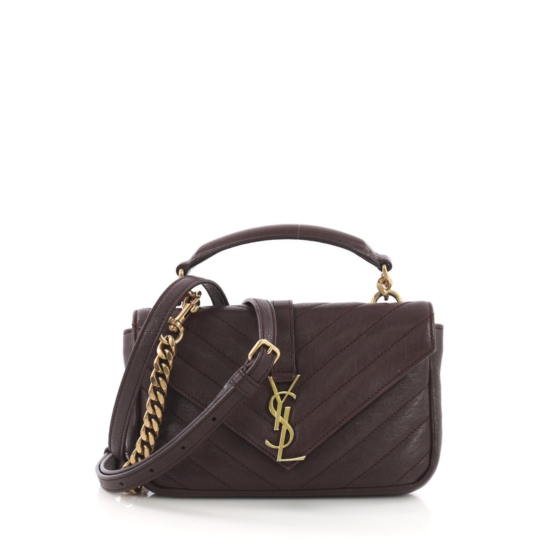 Classic Monogram College Chain Wallet Matelasse Chevron Leather S744816764276