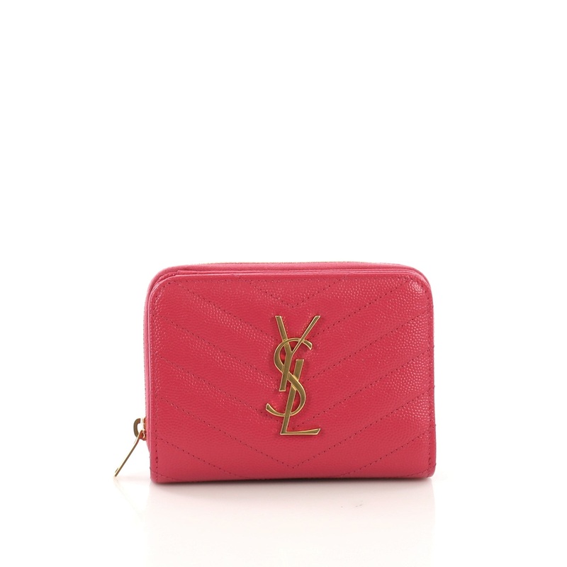 Classic Monogram Zip Around Wallet Matelasse Chevron Leather Compact S744816764643