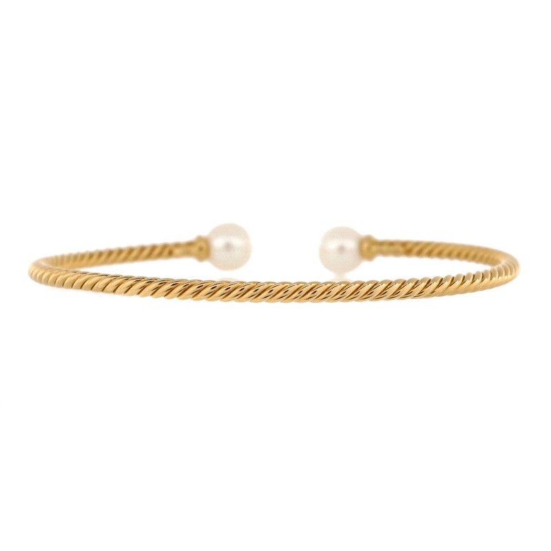 Solari Cuff Bracelet 18K Yellow Gold with Pearls 7mm S744816761747