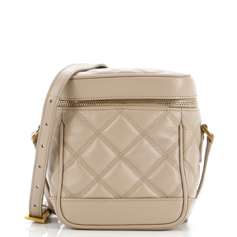 80’s Vanity Bag Quilted Leather S744816750366