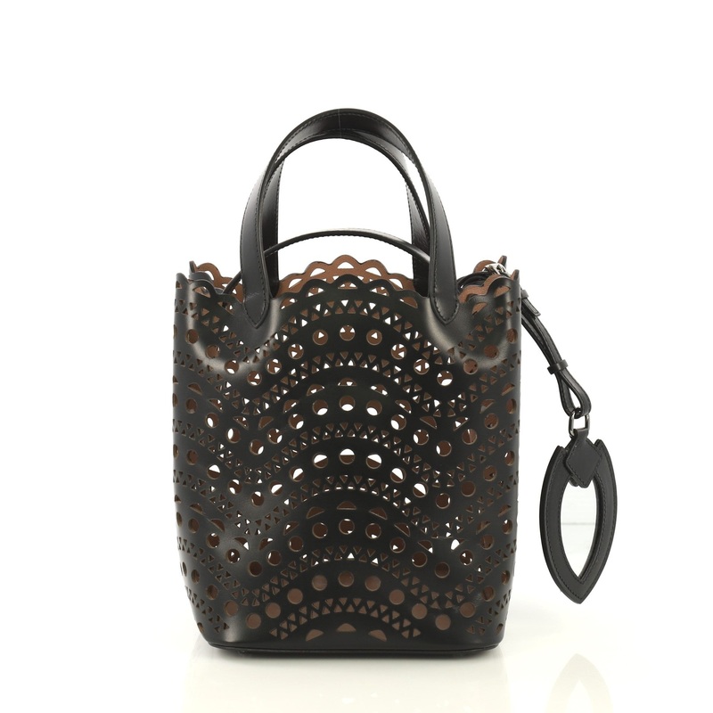 Bucket Bag Laser Cut Leather Mini
