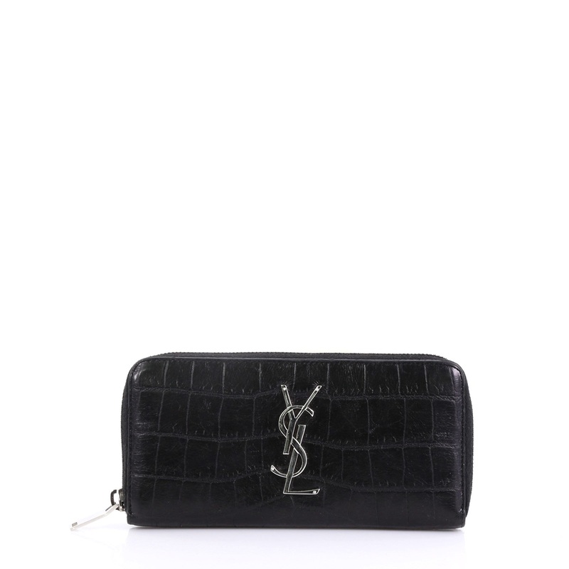 Classic Monogram Zip Around Wallet Crocodile Embossed Leather S744816758627