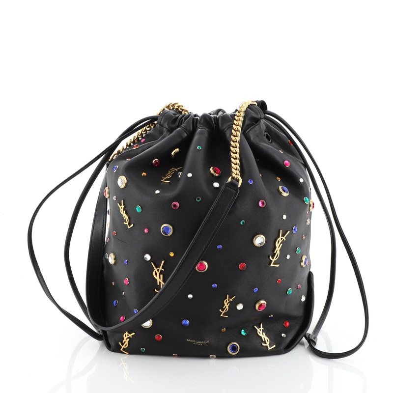Teddy Bucket Bag Embellished Leather Small S744816746220