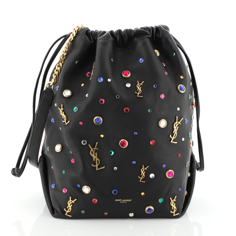 Teddy Bucket Bag Embellished Leather Small S744816748990