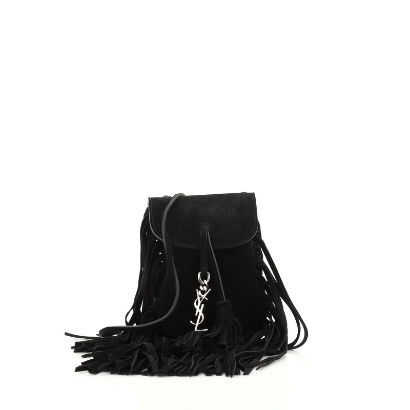 Anita Flat Fringe Crossbody Bag Suede Mini S744816741675