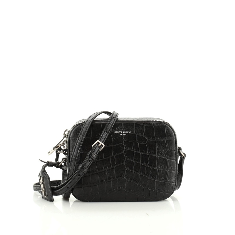 Camera Bag Crocodile Embossed Leather Small S744816744266