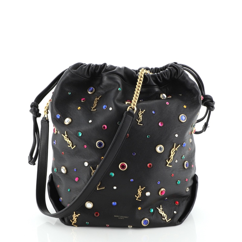 Teddy Bucket Bag Embellished Leather Small S744816727844