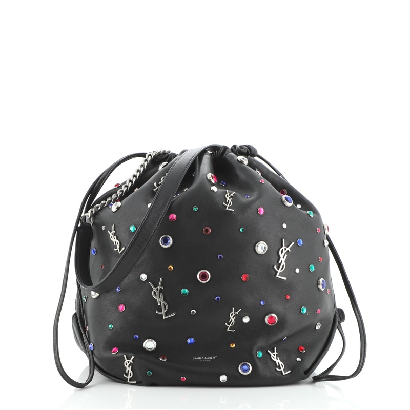 Teddy Bucket Bag Embellished Leather Small S744816712220
