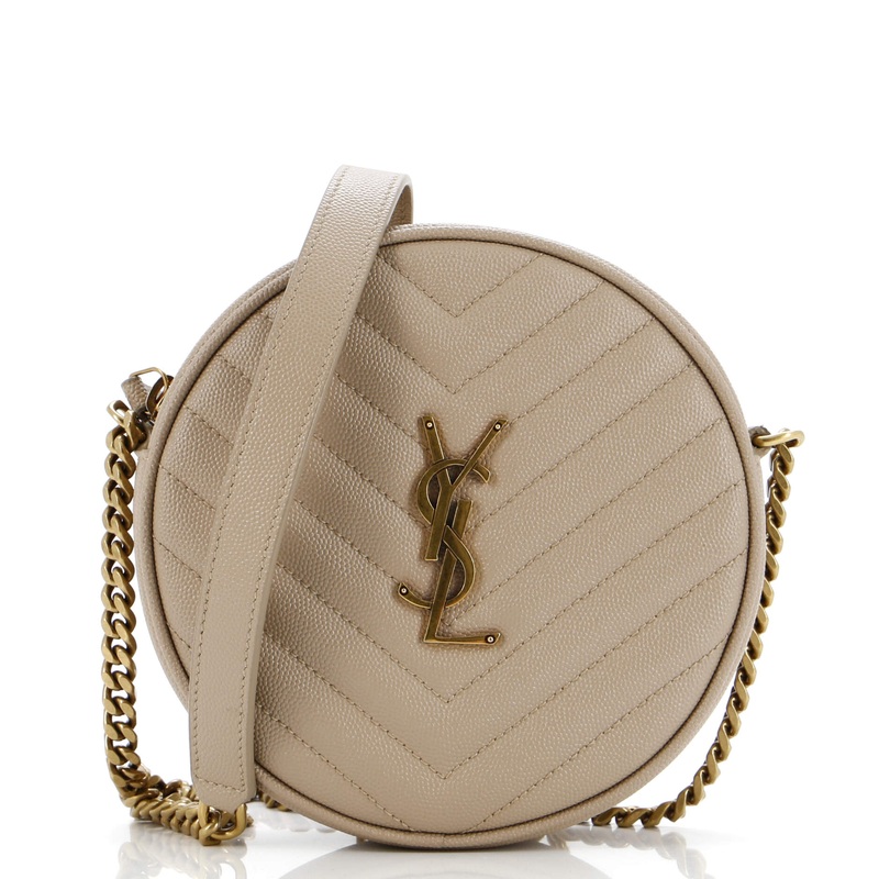 Vinyle Round Camera Bag Matelasse Chevron Leather S744816714453