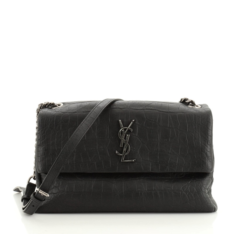 West Hollywood Shoulder Bag Crocodile Embossed Leather Medium S744816718080