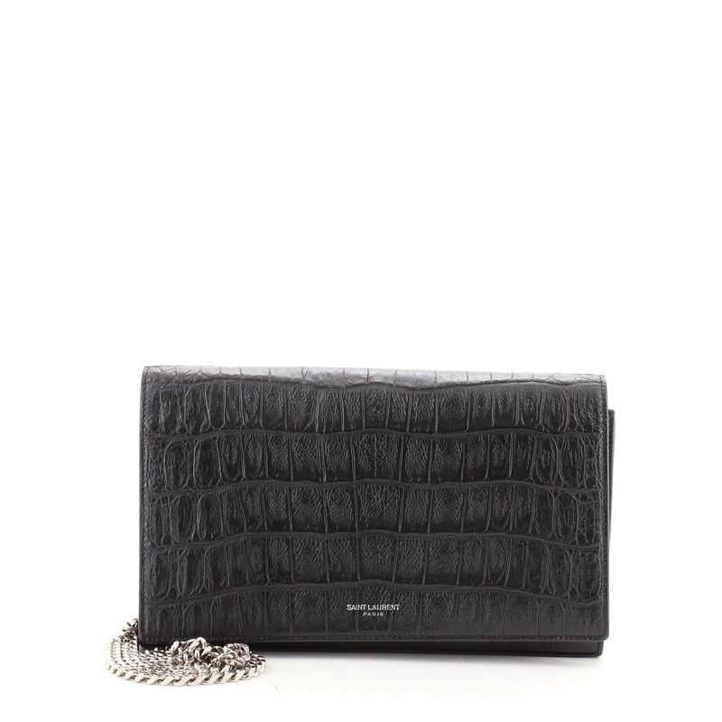 Paris Chain Wallet Crocodile Embossed Leather S744816703129
