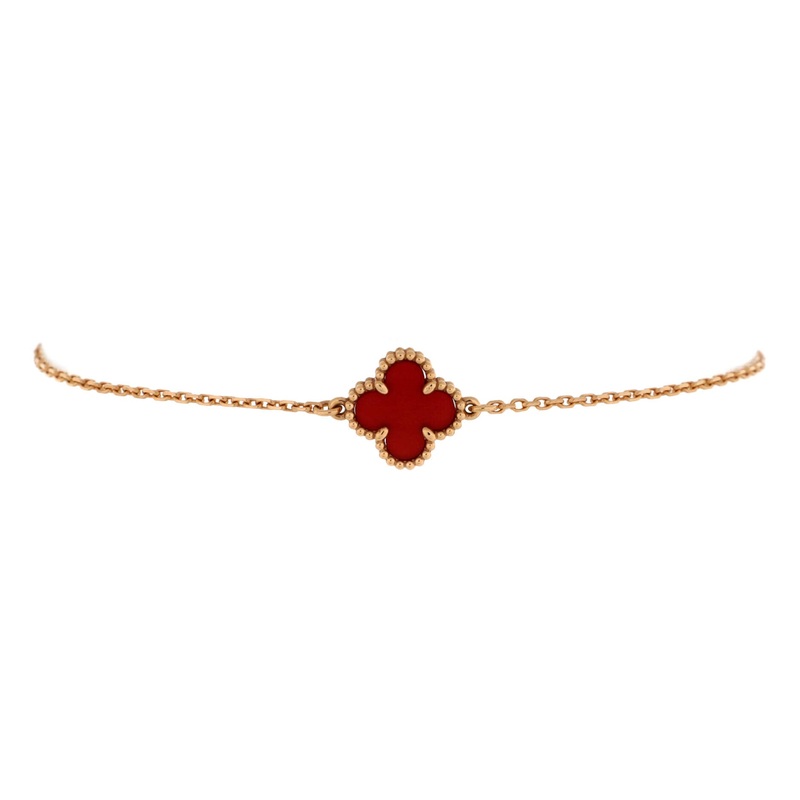 Sweet Alhambra Bracelet 18K Rose Gold and Carnelian S744816706117