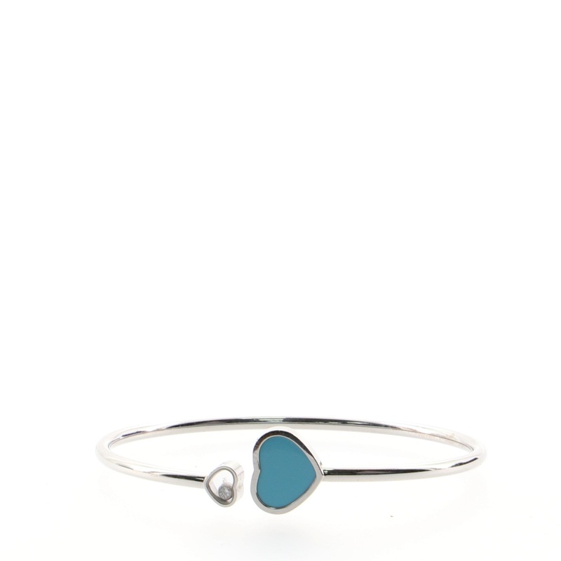 Happy Hearts Bracelet 18K White Gold and Turquoise with Diamond
