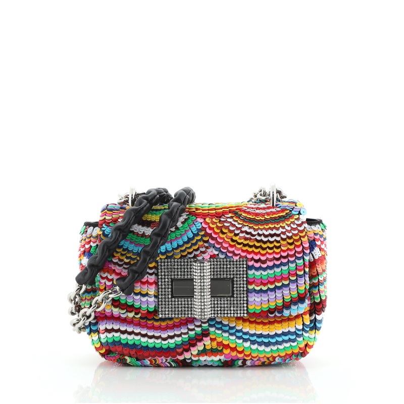 Natalia Chain Shoulder Bag Sequins with Crystal Mini