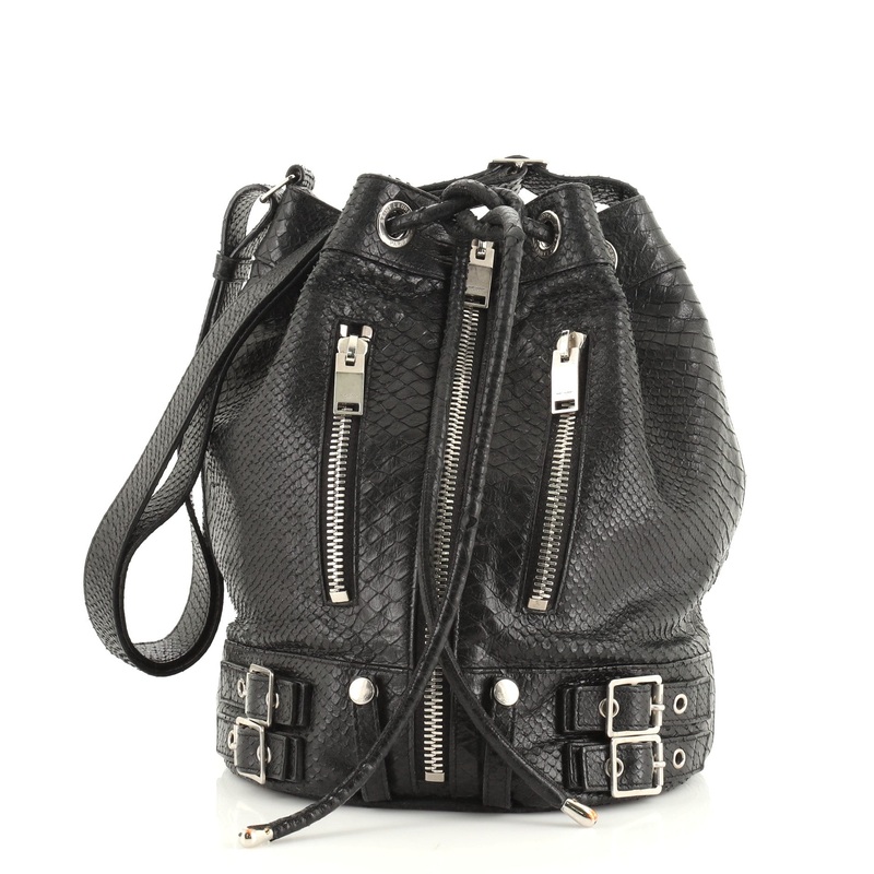 Rider Bucket Bag Python Embossed Leather Medium S744816696014