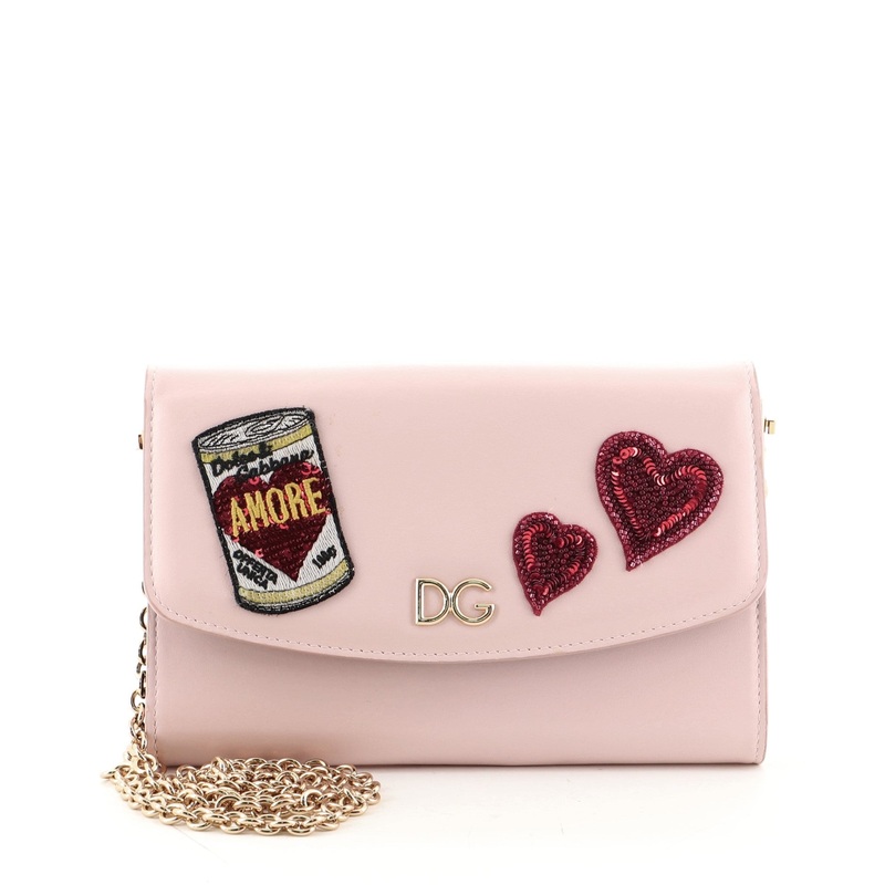 Wallet on Chain Patch Embellished Leather S744816695254