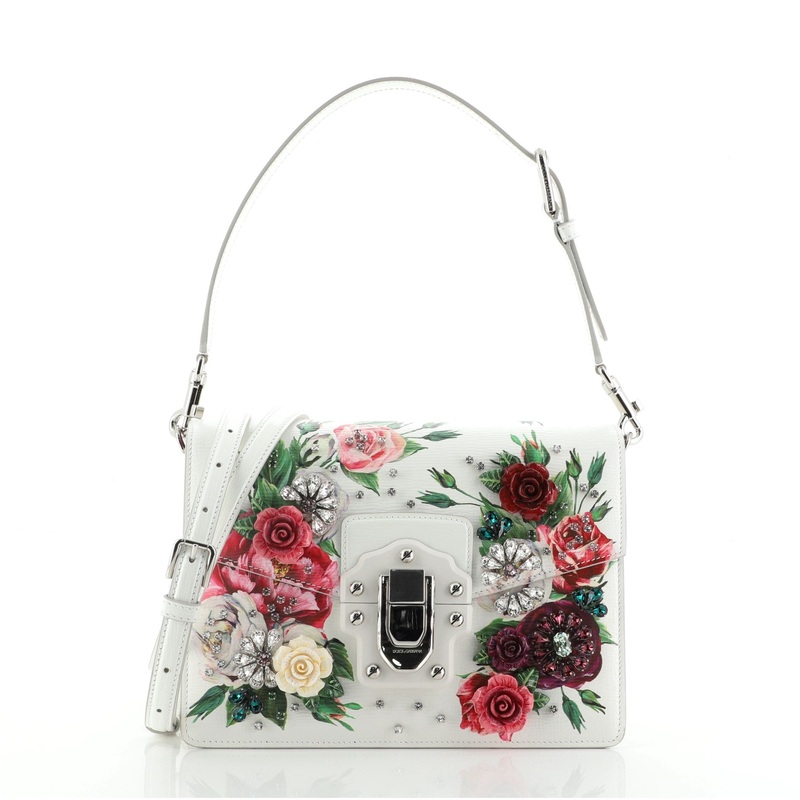 Lucia Convertible Crossbody Bag Printed Embellished Leather Medium
