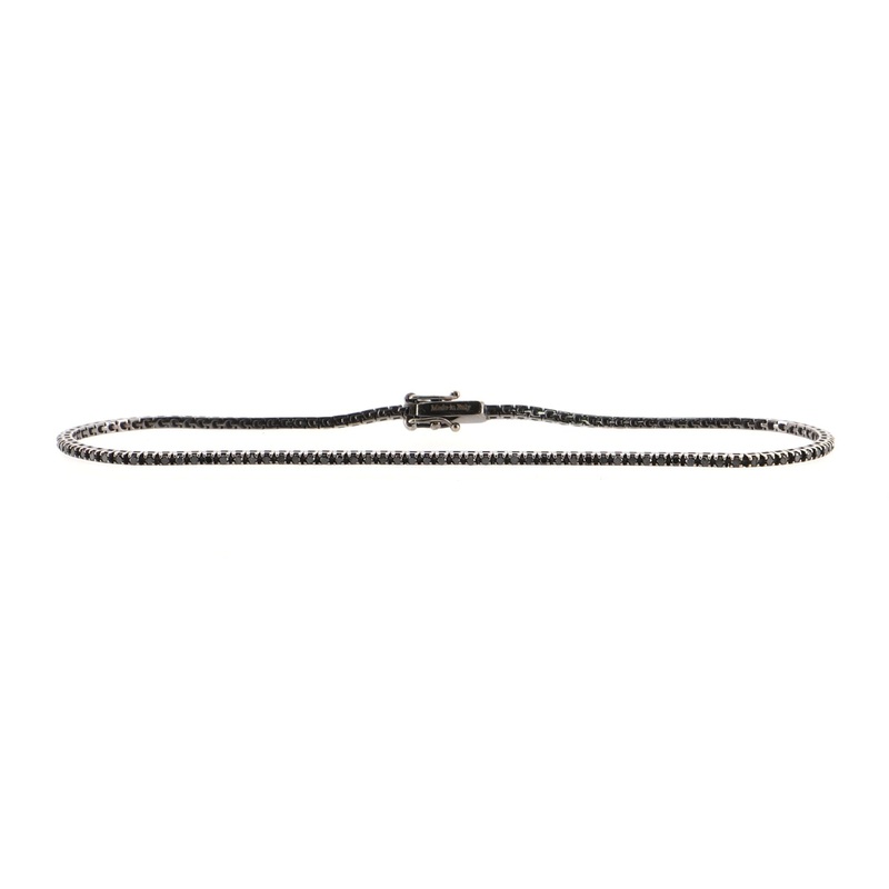 Prestige Tennis Bracelet 18K White Gold with Black Diamonds