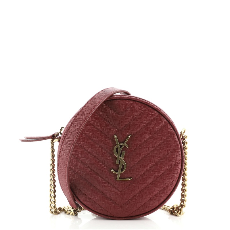 Vinyle Round Camera Bag Matelasse Chevron Leather S744816667600