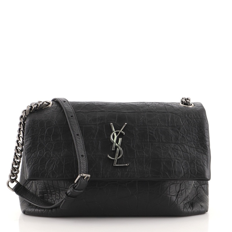 West Hollywood Shoulder Bag Crocodile Embossed Leather Medium S744816666442