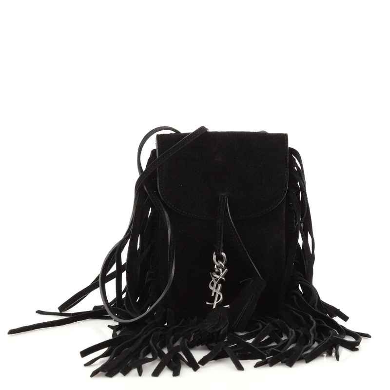 Anita Flat Fringe Crossbody Bag Suede Mini S744816659194