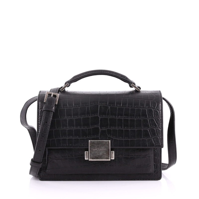 Bellechasse Satchel Crocodile Embossed Leather Medium S744816653272