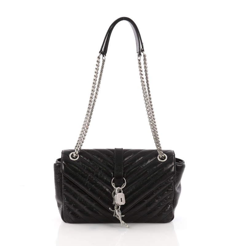 Classic Monogram Punk Chain Bag Matelasse Chevron Leather Medium