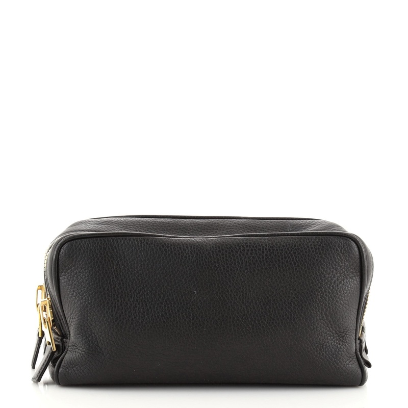 Double Zip Dopp Kit Leather S744816660429